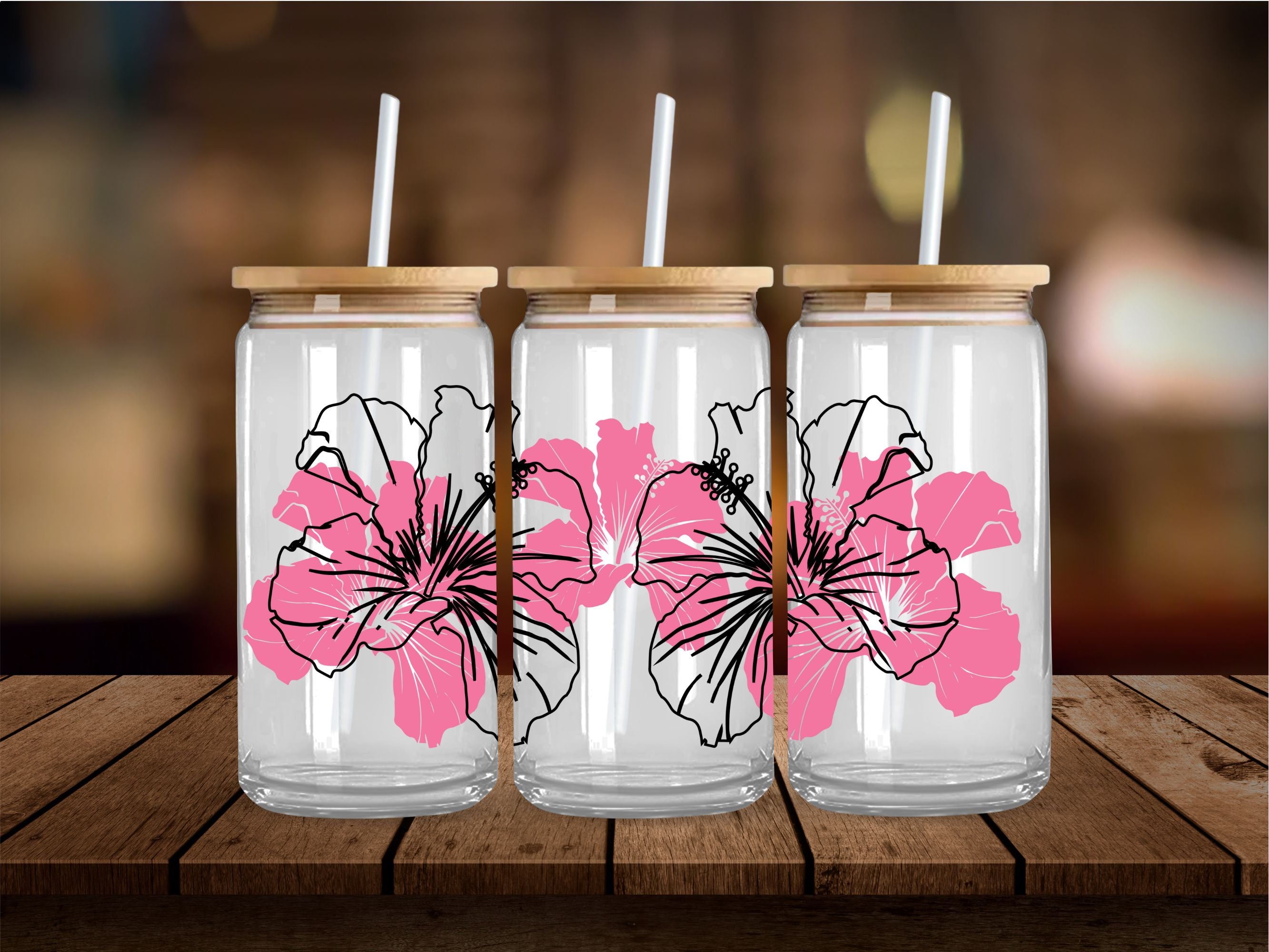 Hibiscus Flowers 16 Oz Wrap