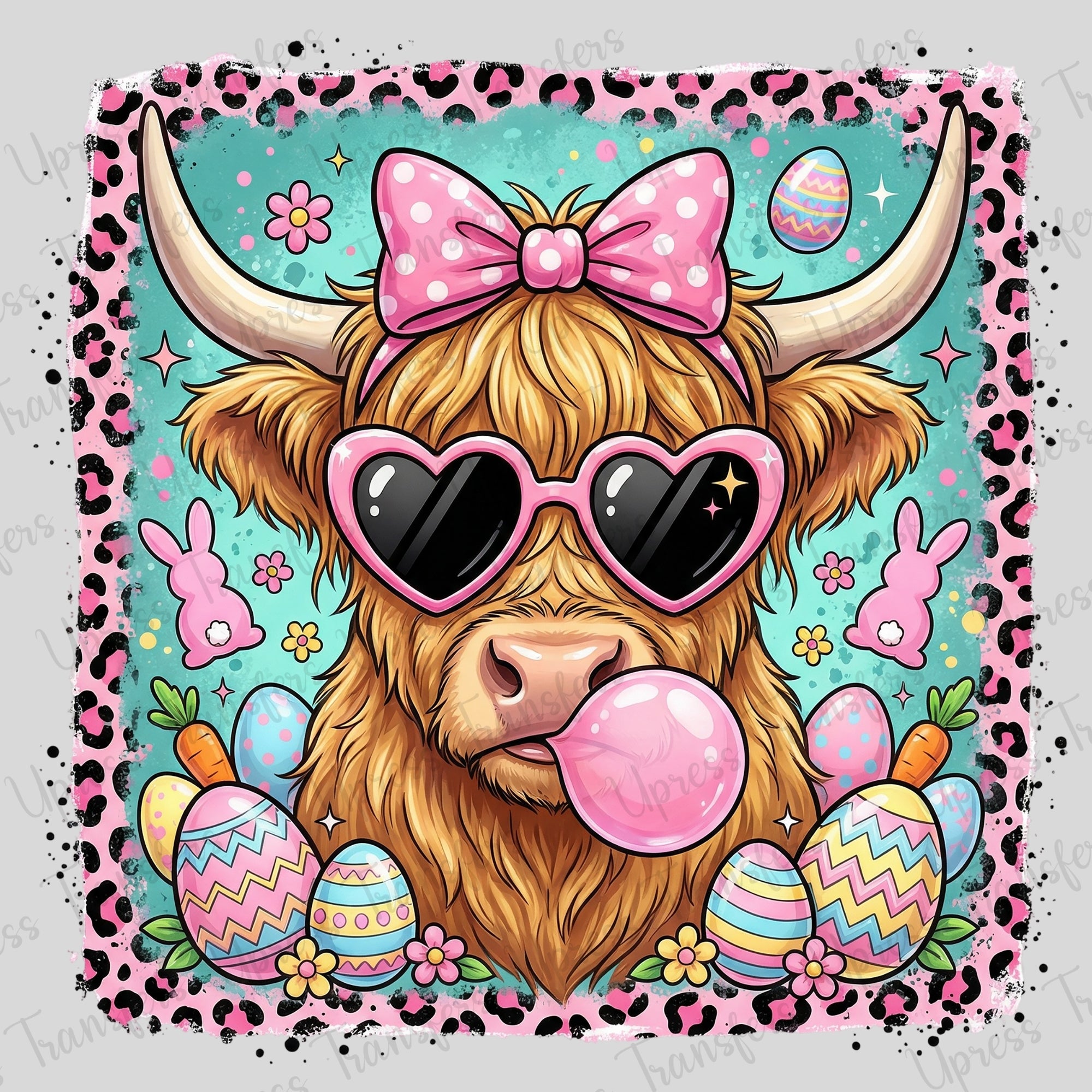 Highland Cow With Pink Bow