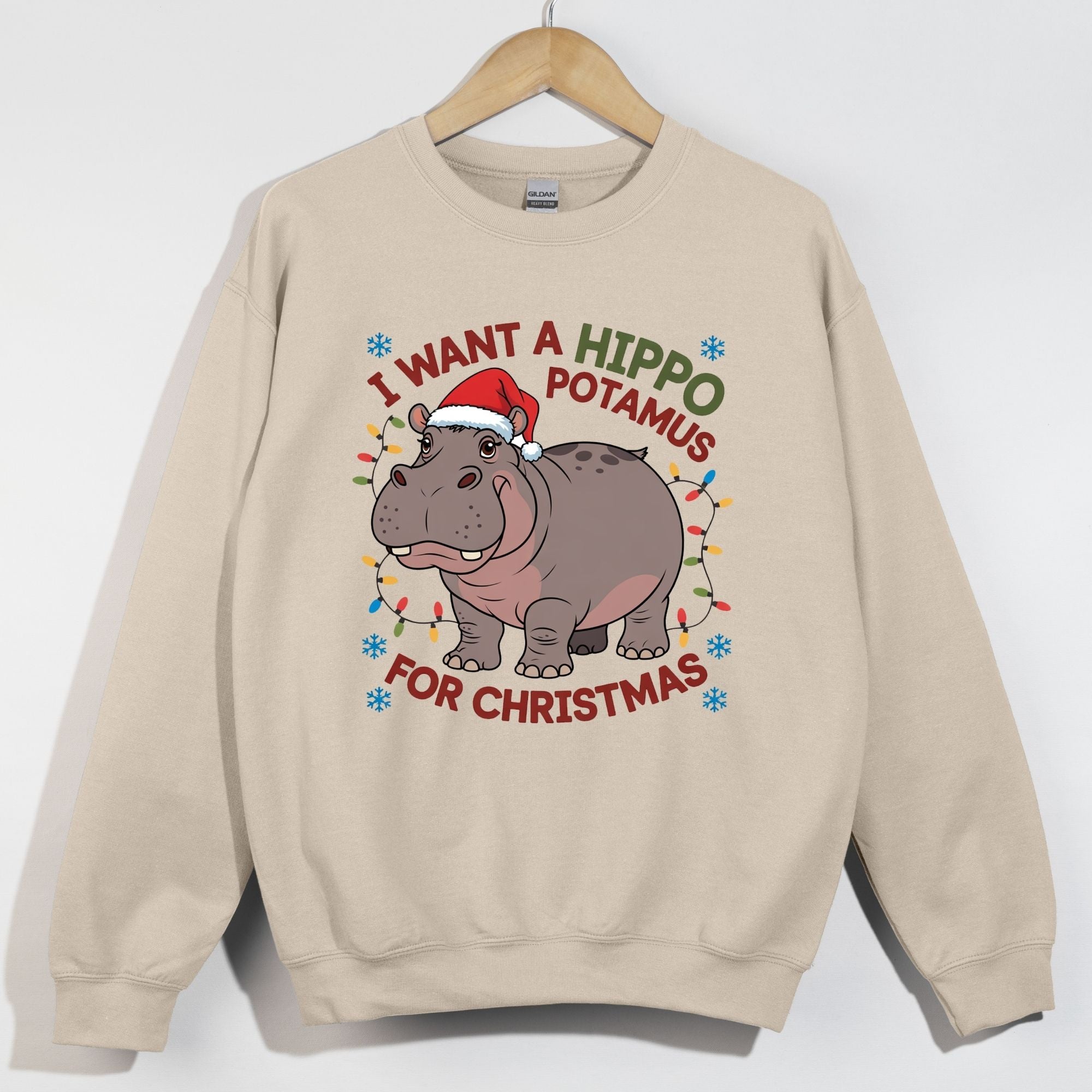 Hippopotamus For Christmas Cute