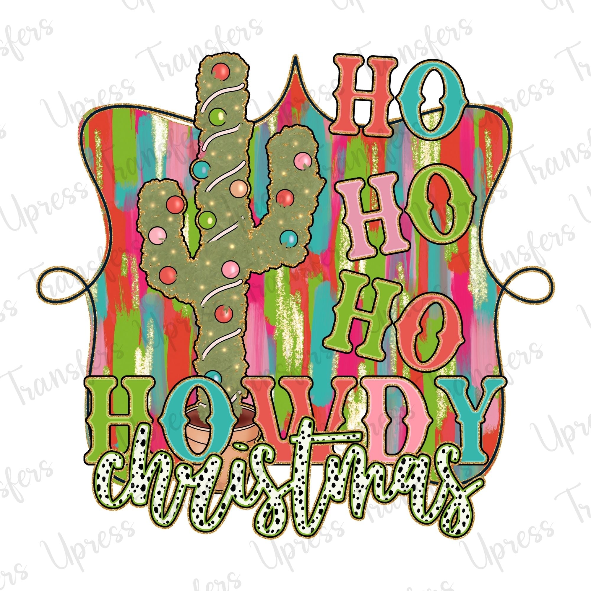 Ho Ho Ho Cactus Brushstrokes