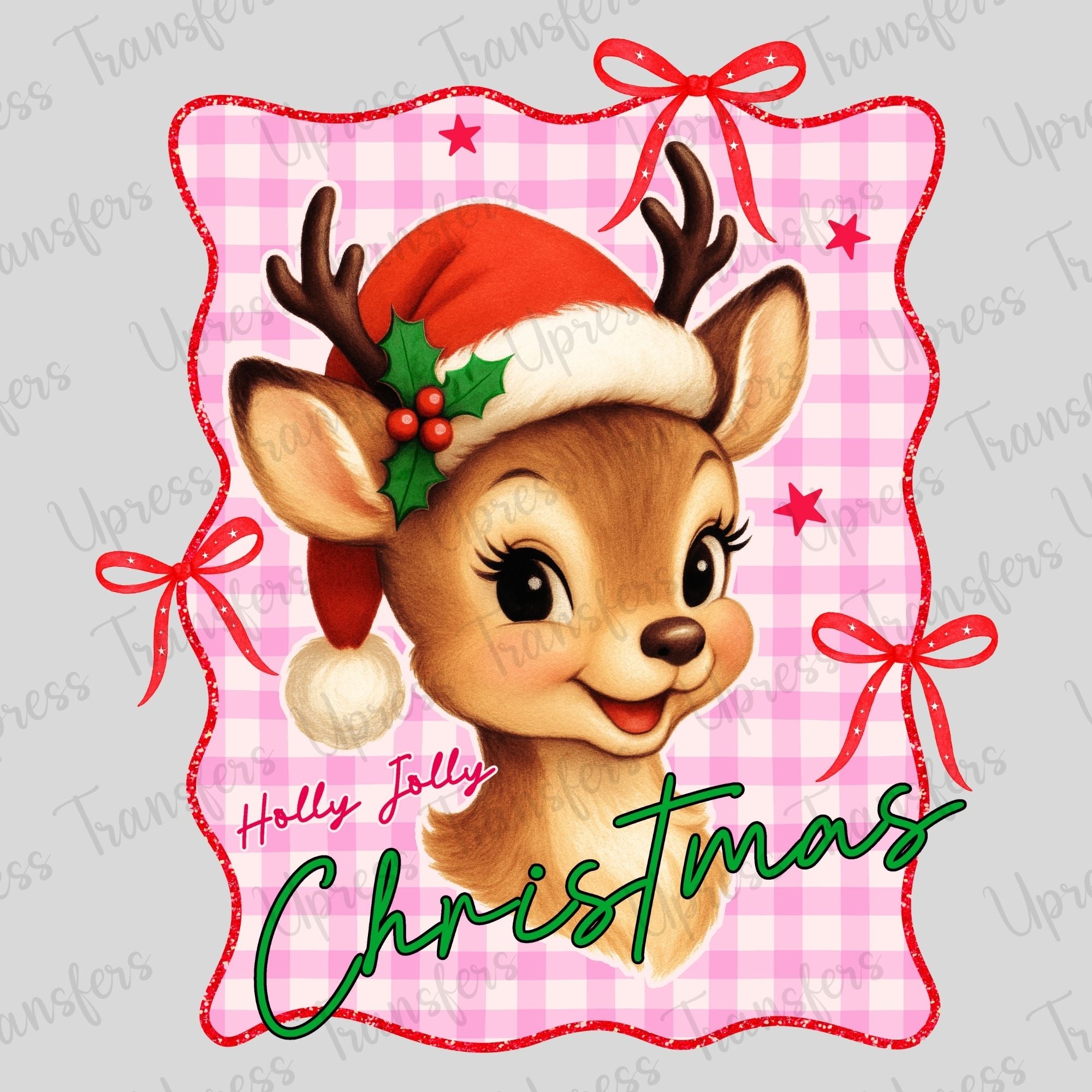 Holly Jolly Christmas Reindeer Frame