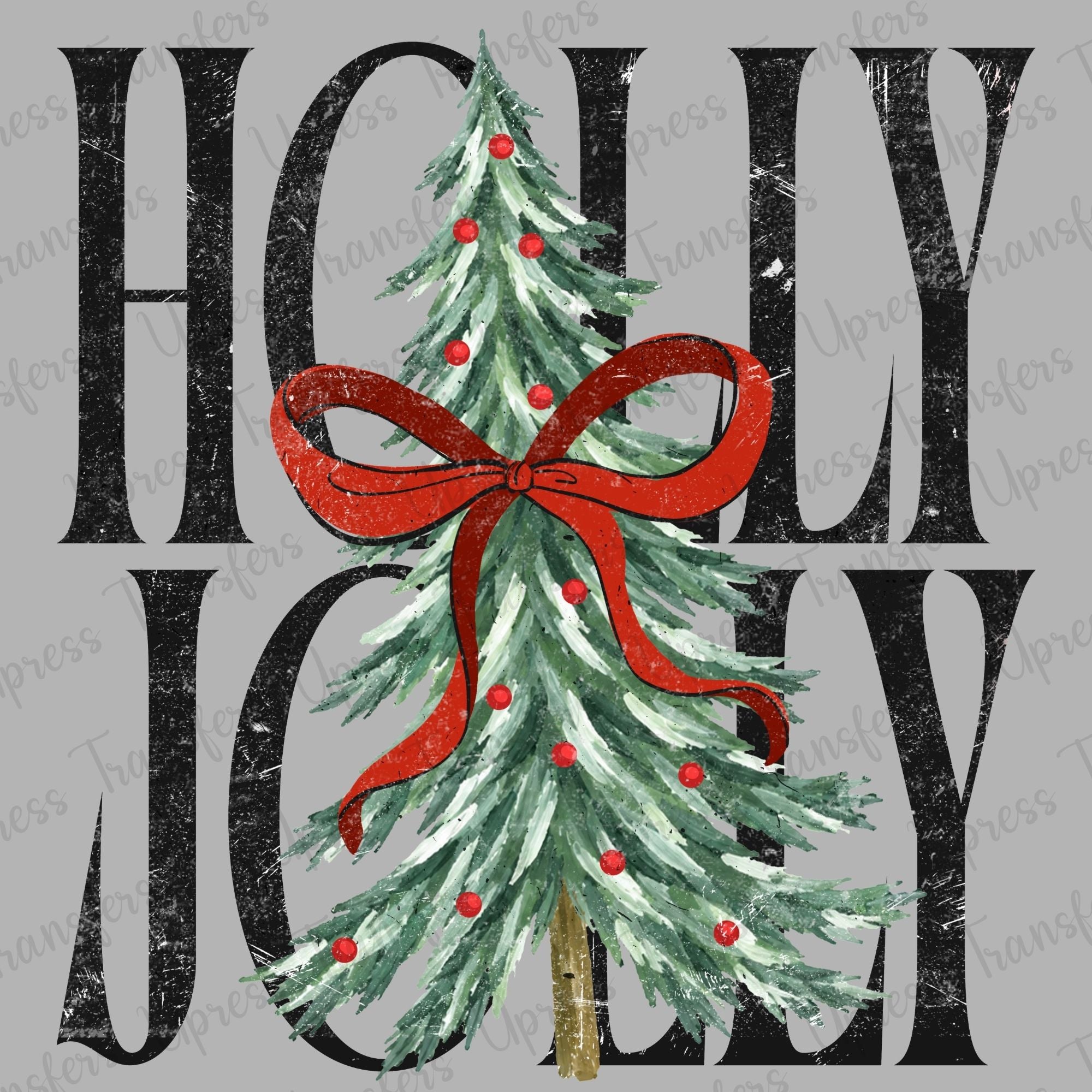 Holly Jolly Distressed Black Tree