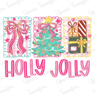 Holly Jolly Preppy Bow Tree Presents