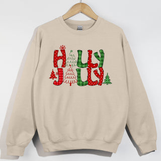 Holly Jolly Red and Green Doodle
