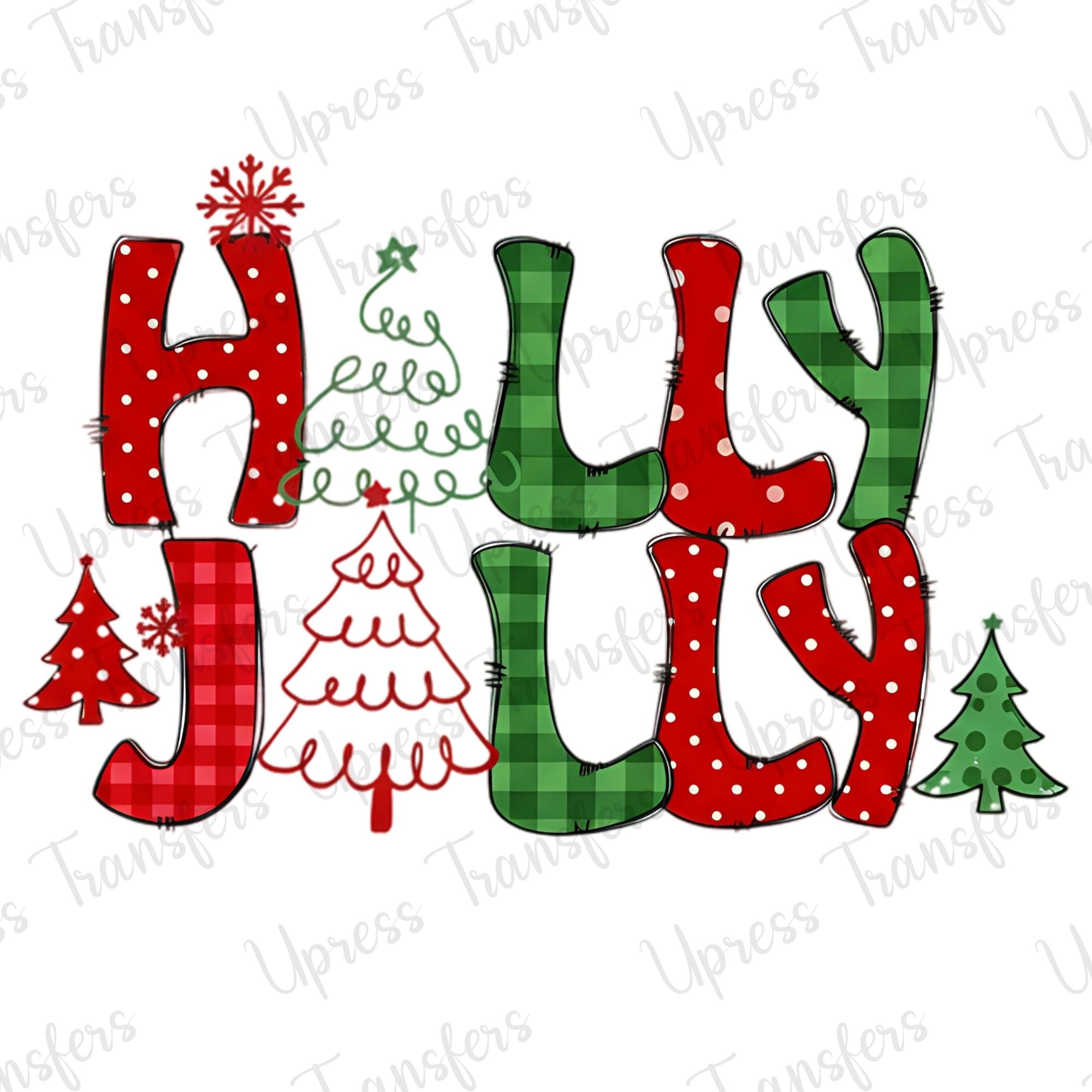 Holly Jolly Red and Green Doodle