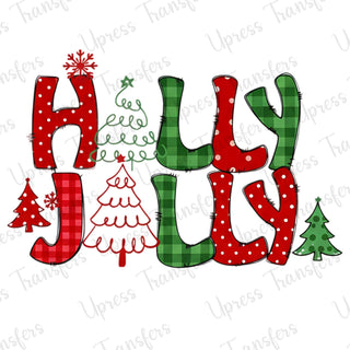 Holly Jolly Red and Green Doodle