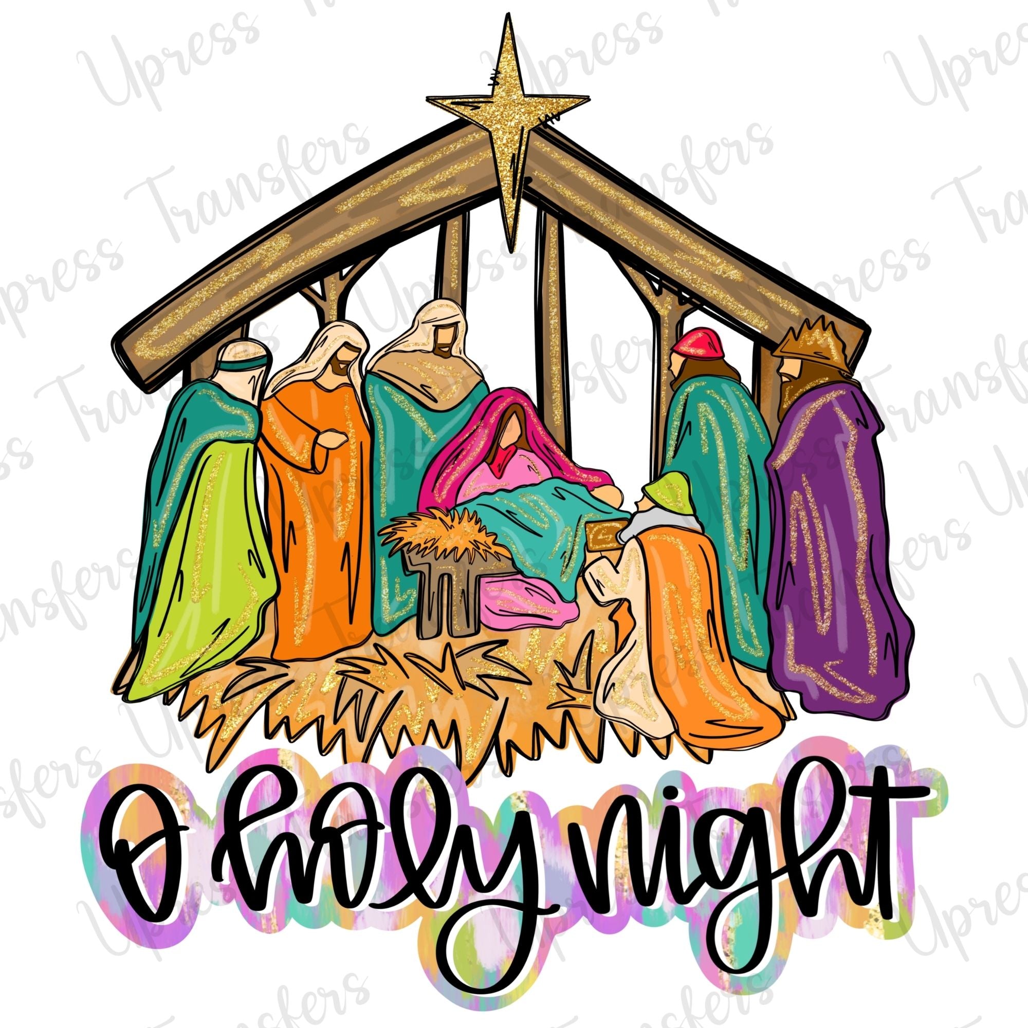 Holy Night Glitter Peek Nativity