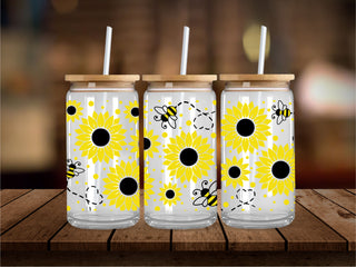 Honey Bees Sunflowers 16 Oz Wrap
