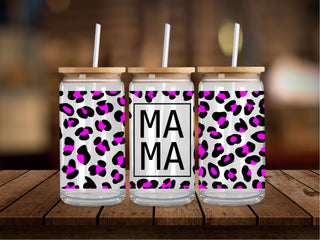 Hot Pink Cheetah Mama Stacked 16 Oz Wrap