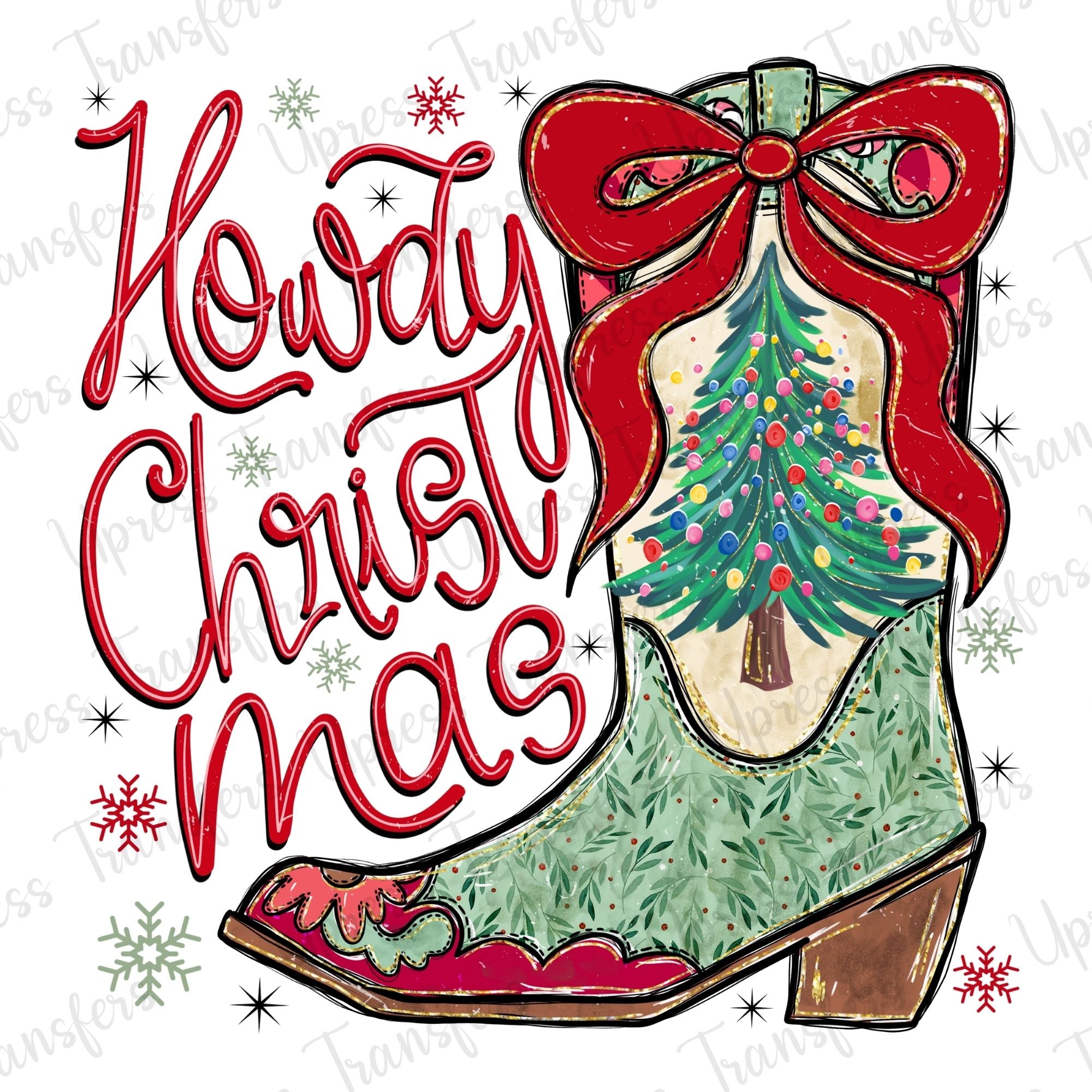 Howdy Christmas Coquette Boot