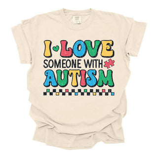 I Love Someone With Autism Checkered