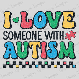I Love Someone With Autism Checkered