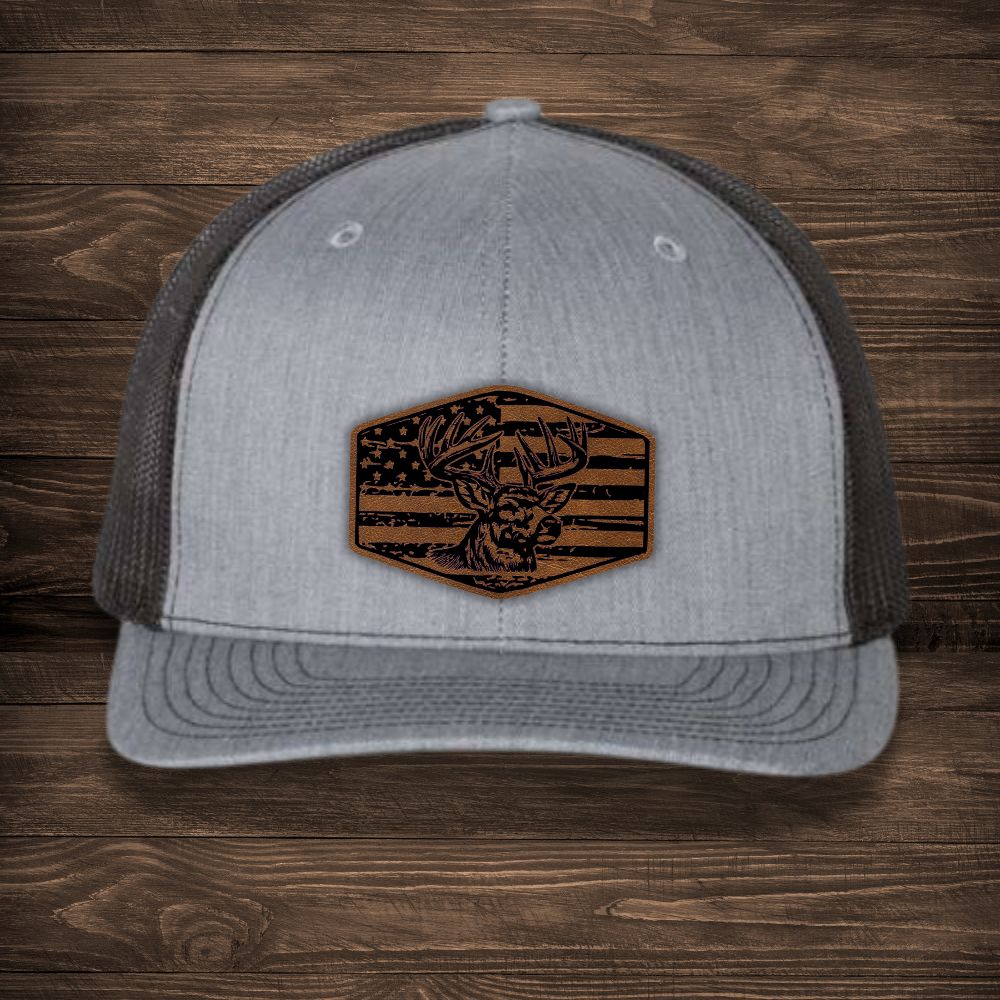 Deer Head Flag Leatherette Patch