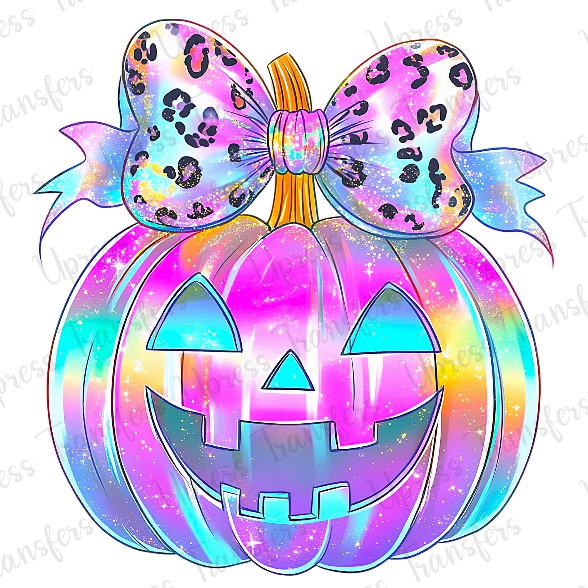 Iridescent Cheetah Bow Pumpkin