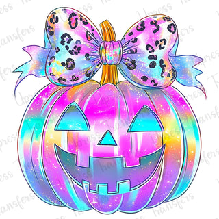 Iridescent Cheetah Bow Pumpkin