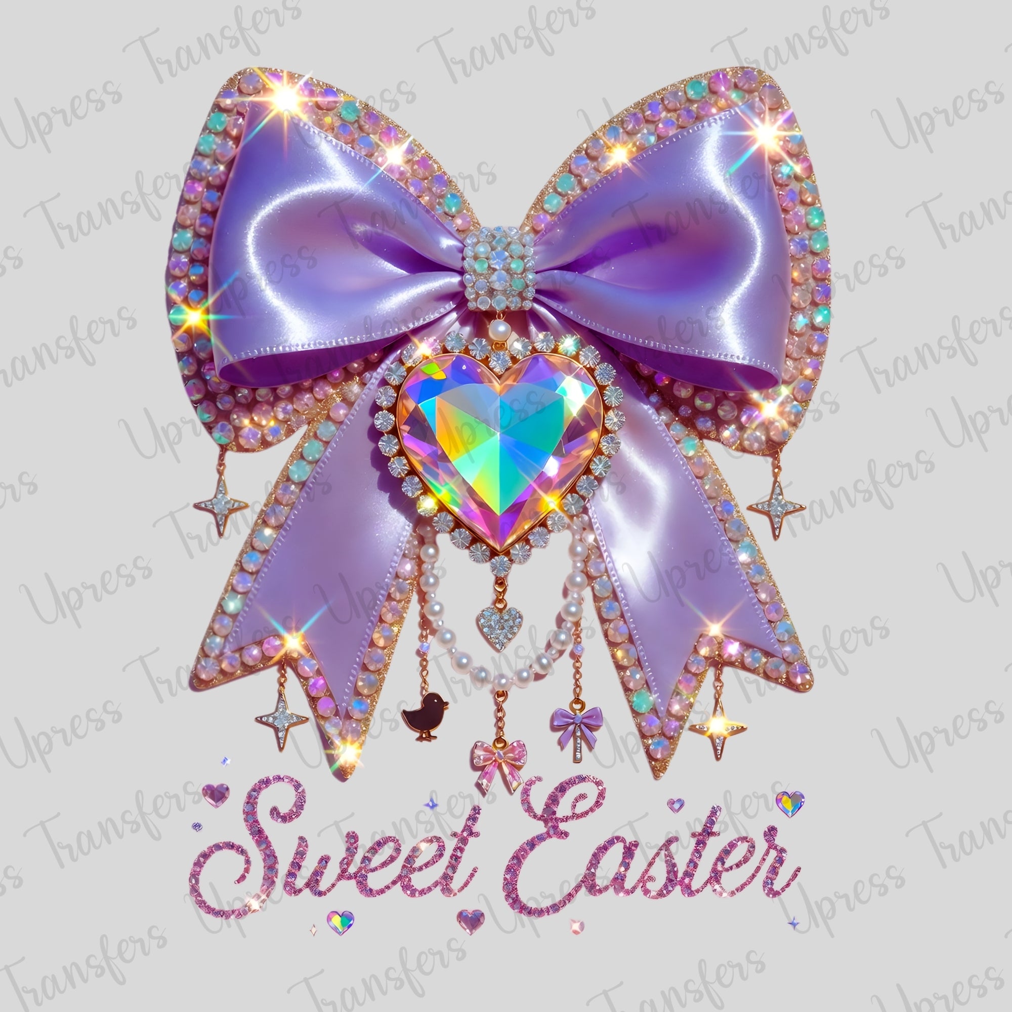 Iridescent Easter Bow Rhinestones