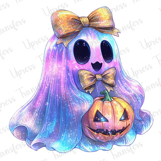 Iridescent Glitter Bow Ghost