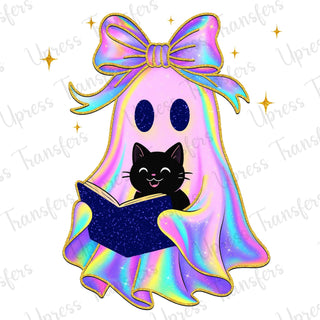 Iridescent Gold Glitter Reading Ghost