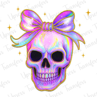 Iridescent Gold Glitter Skull
