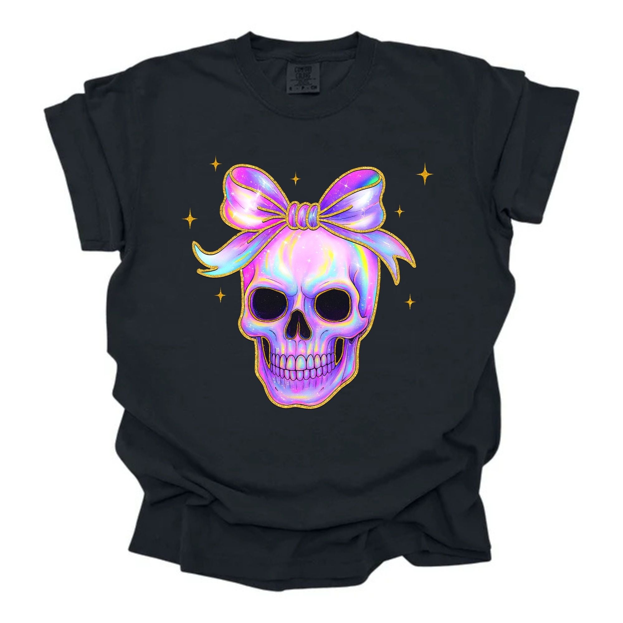 Iridescent Gold Glitter Skull