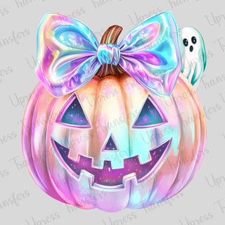 Iridescent Pumpkin with Ghost Friend