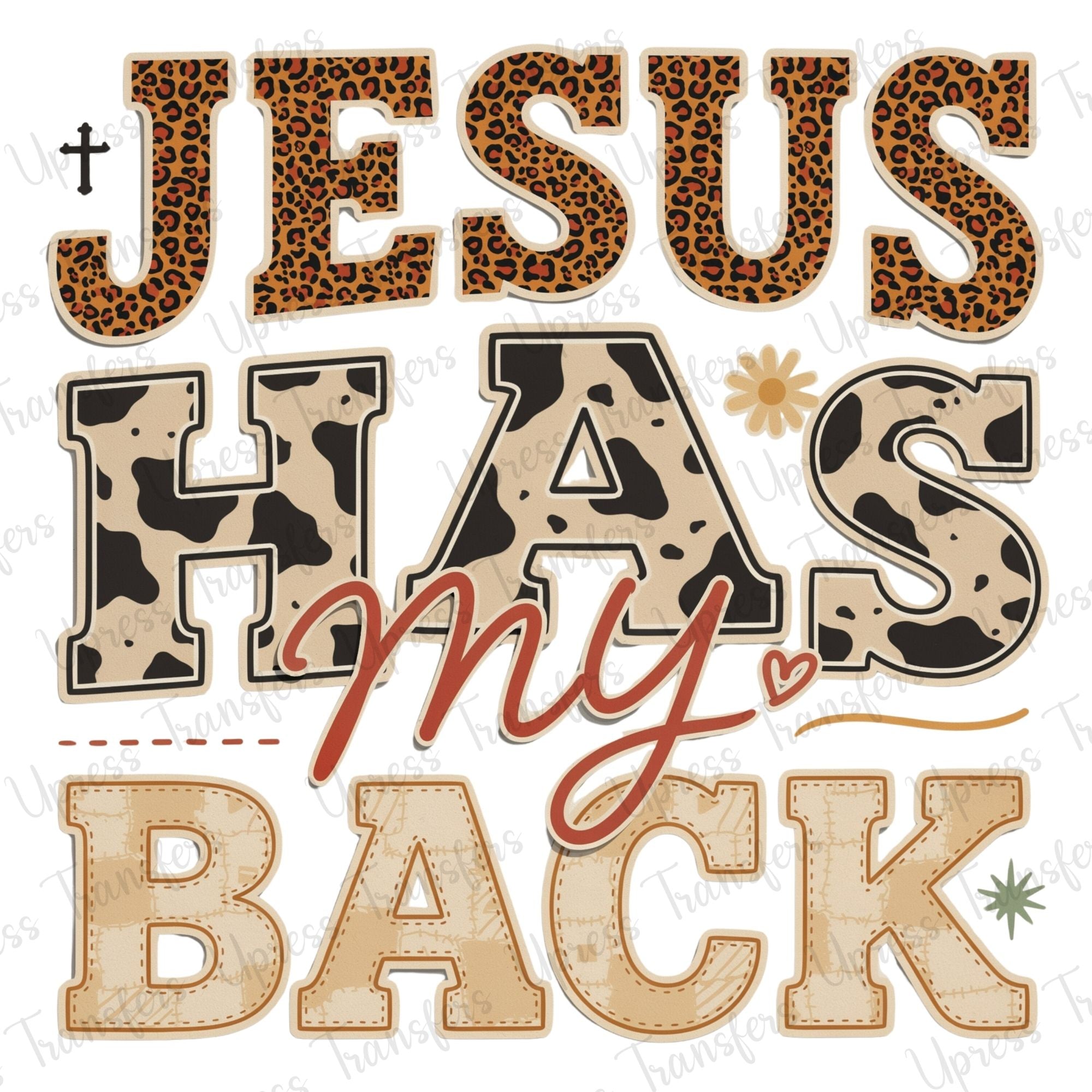 Jesus Has Your Back Animal Print