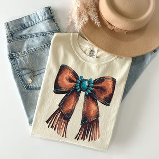 Jeweled Leather Bow