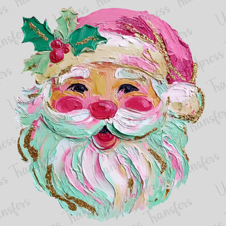 Jolly Pastel Painted Santa
