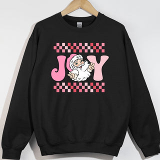 Joy Checkered Pink Santa
