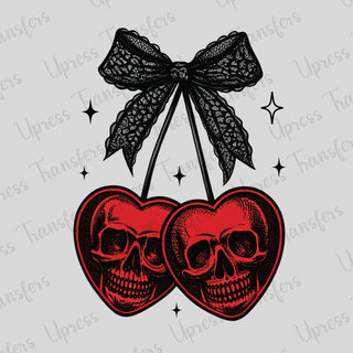 Lace Bow Cherry Skulls