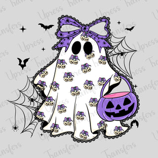 Lace Ghost Skull Cherries Pattern