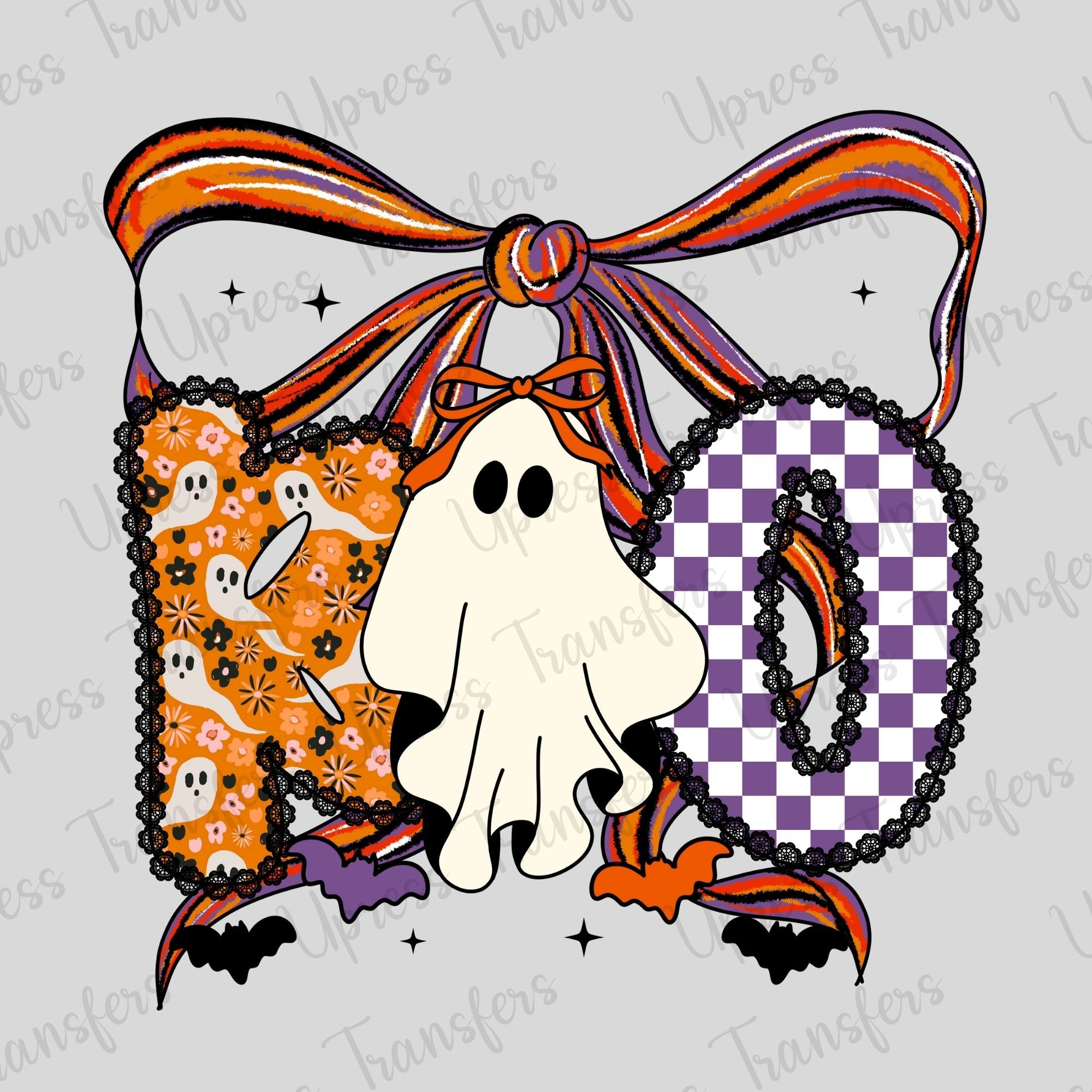 Lace Halloween Patterns Boo Bow