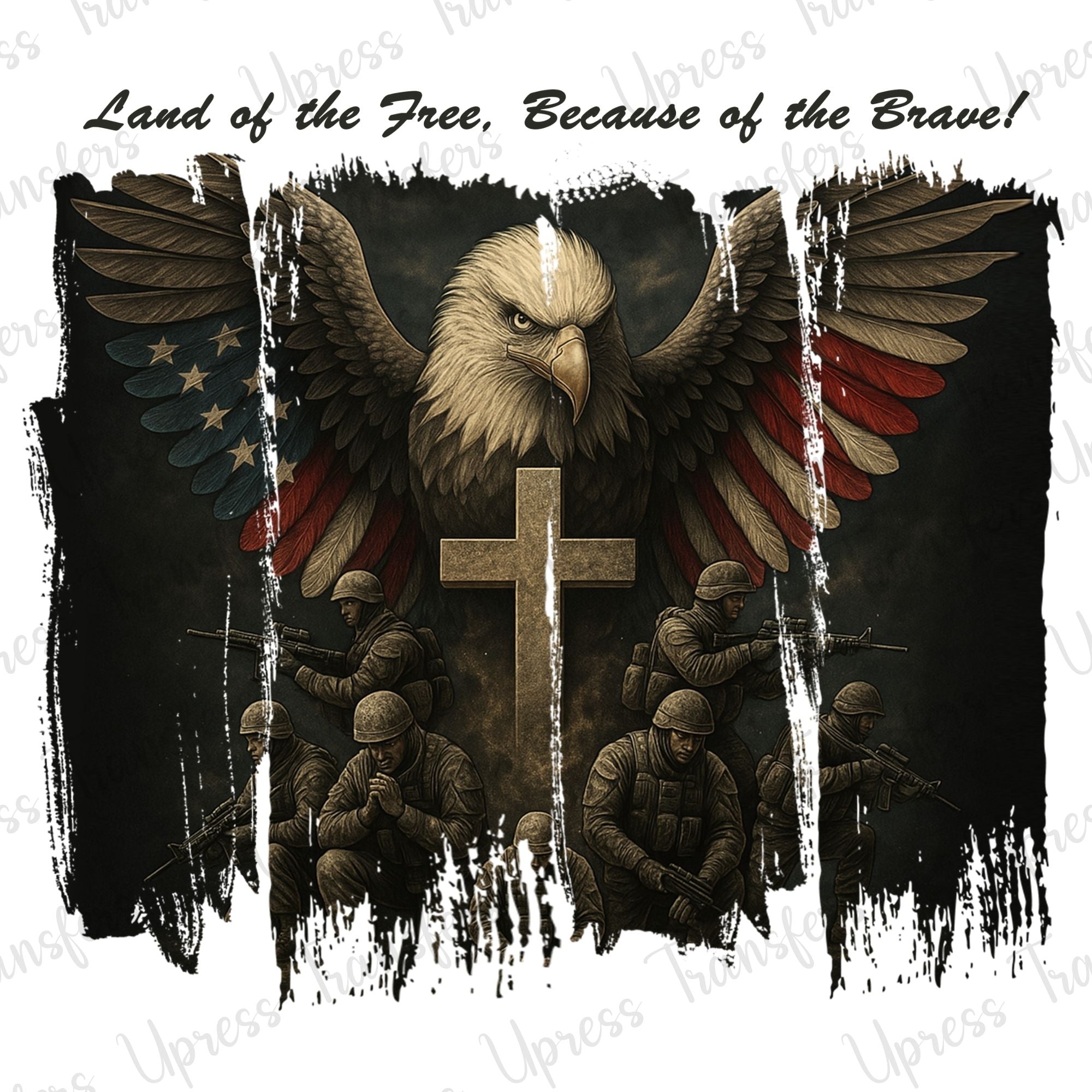 Land Of The Free Brushstrokes Eagle
