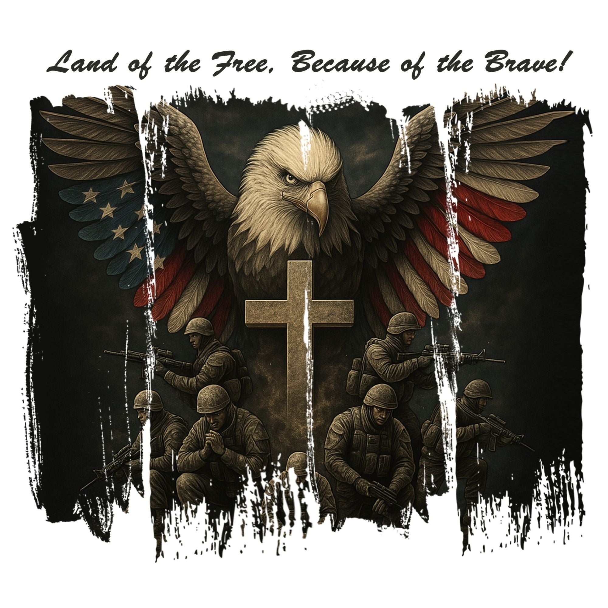 Land Of The Free Brushstrokes Eagle