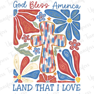 Land That I Love Brushstroke Cross