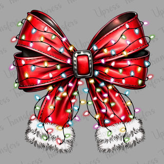 Leather Christmas Bow With Lights