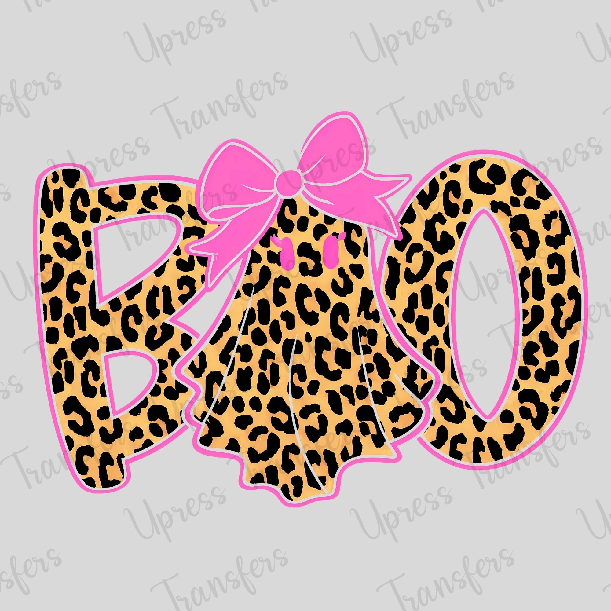 Leopard Boo Pink Outline