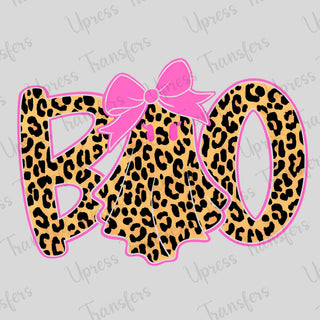 Leopard Boo Pink Outline