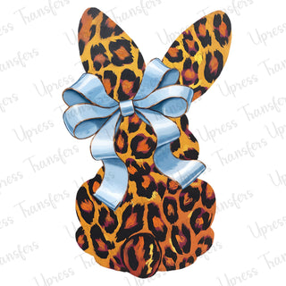 Leopard Bunny Blue Bow