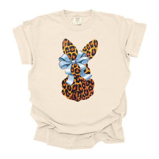 Leopard Bunny Blue Bow