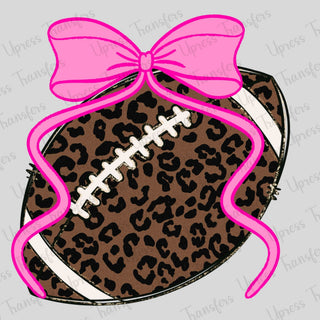 Leopard Football Pink Bow