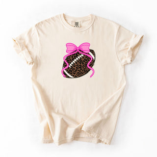 Leopard Football Pink Bow