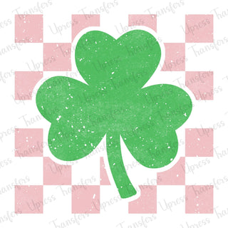 Light Pink Checkered Shamrock