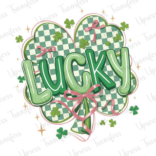 Lucky Checkered Clover Soft Coquette