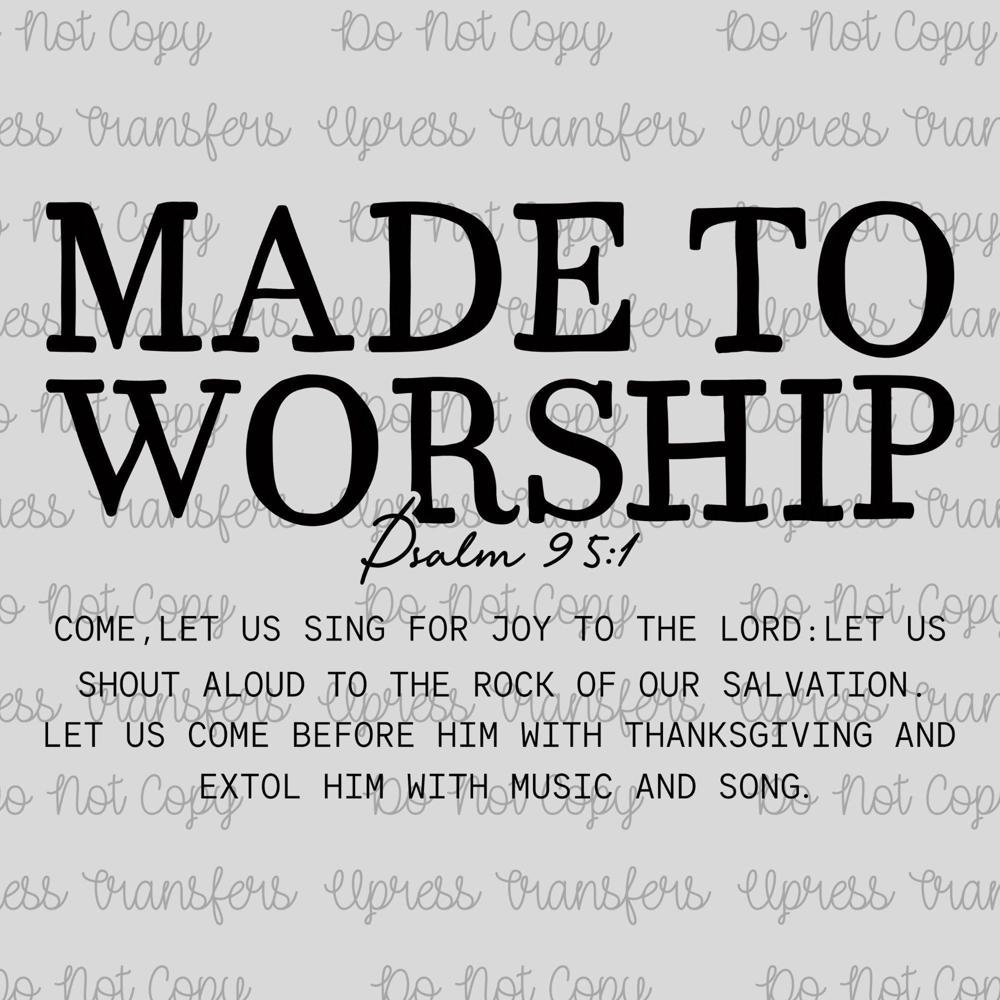 Made To Worship Typewriter Psalm 9