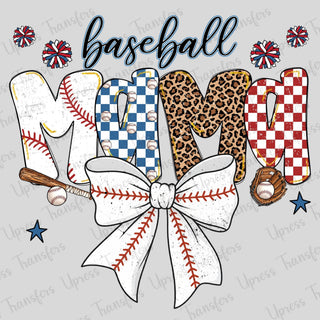 Mama Baseball Contour Ball Bow