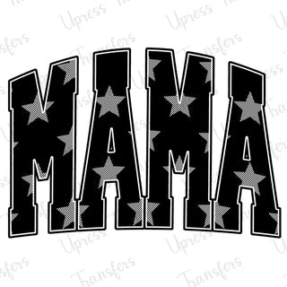 Mama Black Patterned Stars