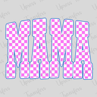 Mama Blue Pink and White Checkered