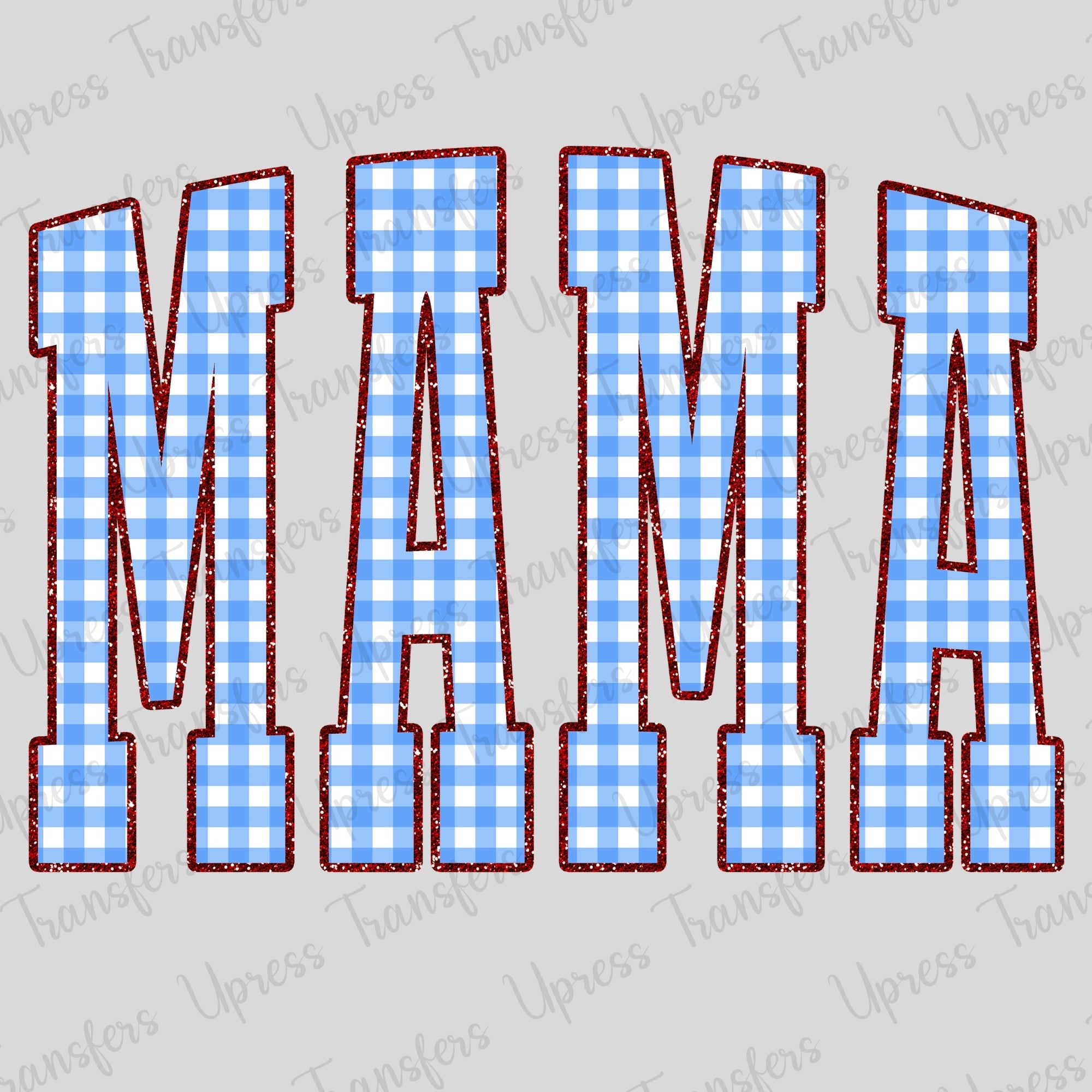 Mama Blue Plaid Sparkle