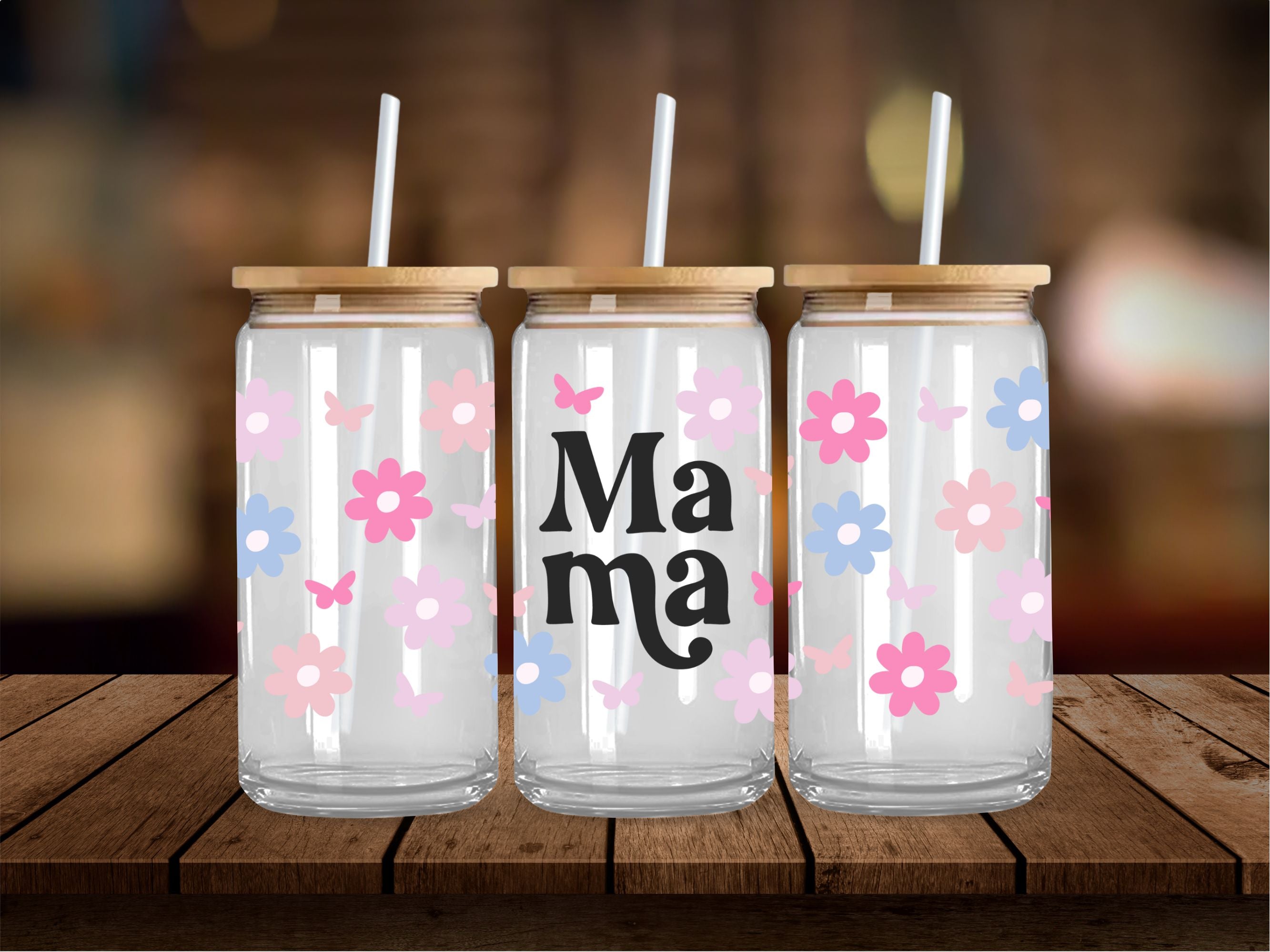 Mama Butterflies and Flowers 16 Oz Wrap